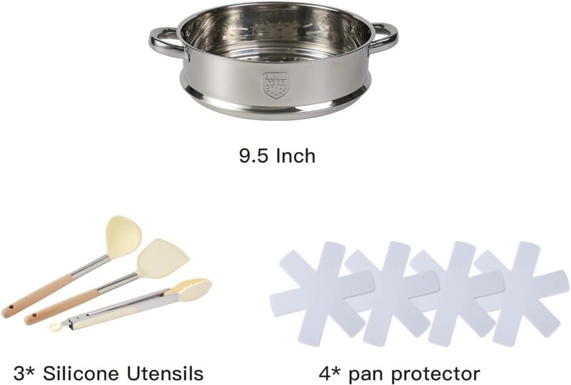 16PCS Pots and Pans Set Non Stick Cookware Set Nonstick with Cooking Set (white, 16pieces) - Image 3