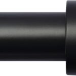 Curtain Rods for Windows 16 to 88 Inches Adjustable Length 1 Inch Diameter Window Curtain Rod with Aluminium Finials, Black