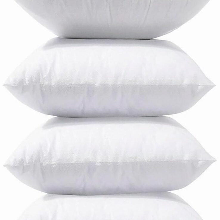 LANE LINEN 4 Pack 18x18 White Throw Pillow Inserts for Decorative Pillow Covers, Couch Pillows for Living Room, Fluffy Pillows for Bed