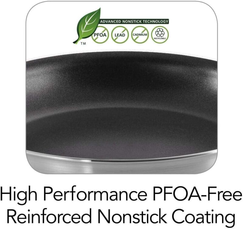 Tramontina Professional 10-Inch Non Stick Frying Pan, Heavy-Gauge Aluminum Skillet with Reinforced Nonstick Coating, Red Handle, Dishwasher and Oven Safe - Image 3