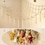 Stuffed Animal Storage Hammock or Net Corner - Large Toy Hammock Net for Stuffed Animals Room Decor - Cute Stuff Animal Organizer Holder for Plush Plushie - Kids Baby Nursery Wall Bedroom Home Decor