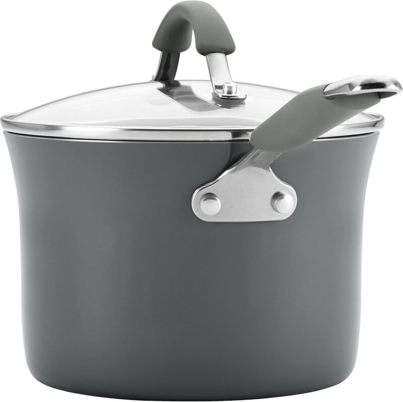 Rachael Ray - 16802 Rachael Ray Cucina Nonstick Cookware Pots and Pans Set, 12 Piece, Sea Salt Gray - Image 13