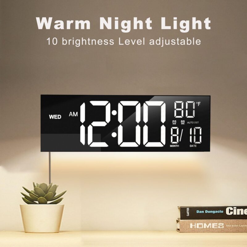 JALL 16" Large Digital Wall Mount Clock, Count Down Timer with Remote, Alarm, Big LED, 8 RGB Color, DST, Temperature for Living Room Classroom Desk, Xmas, Birthday Gift for Senior Men Women Mom Dad - Image 8