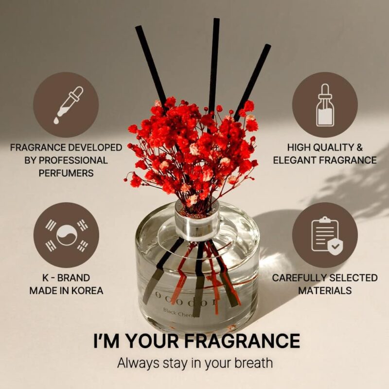 COCODOR Flower Reed Diffuser Set / 6.7oz / Garden Lavender/Scent Diffuser with Sticks Home Fragrance Oil Reed Diffuser for Bathroom Shelf Decor - Image 2