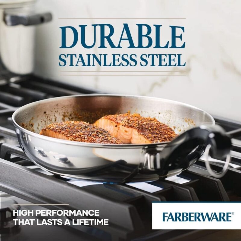 Farberware Classic Stainless Steel Cookware Pots and Pans Set, 15-Piece,50049,Silver - Image 6