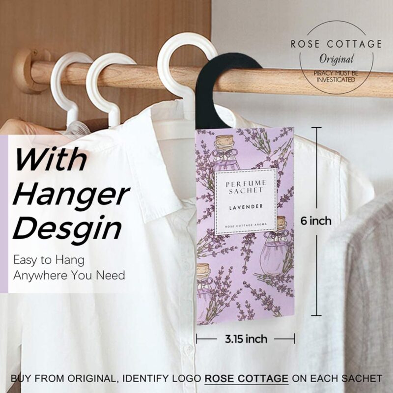Large 12 Packs Lavender Hanging Closet Deodorizer Air Freshener Long Lasting Scented Sachets Smell Goods for House - Image 2
