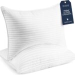 Beckham Hotel Collection Bed Pillows Standard / Queen Size Set of 2 - Down Alternative Bedding Gel Cooling Pillow for Back, Stomach or Side Sleepers