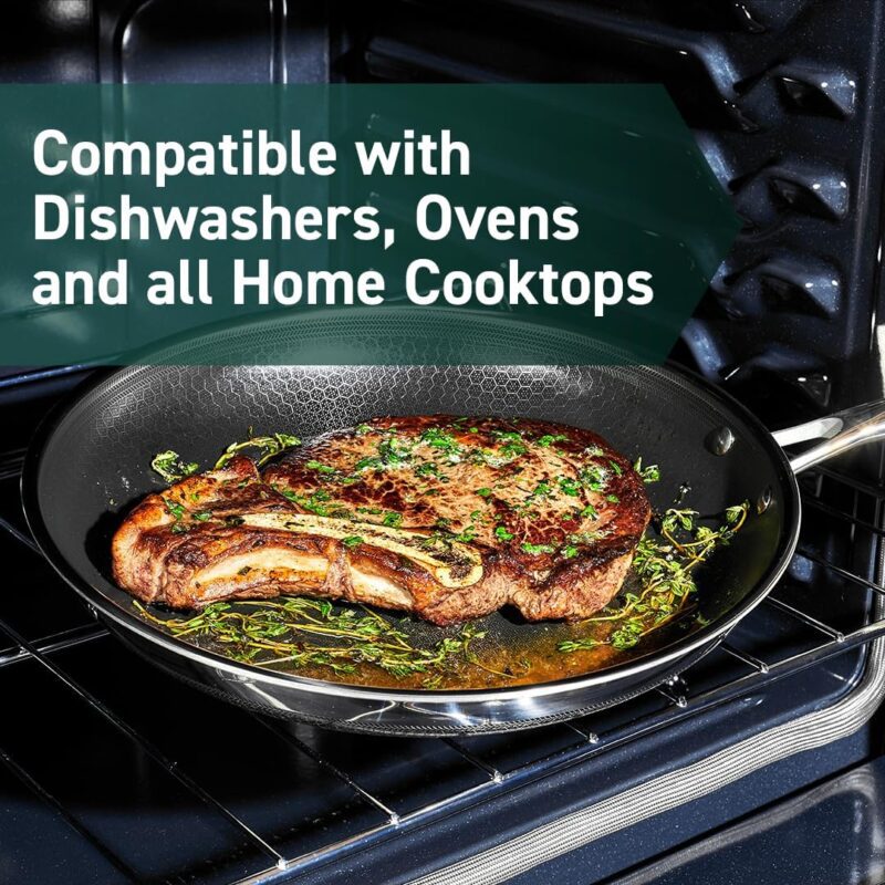 HexClad Hybrid Nonstick 10-Inch Frying Pan, Stay-Cool Handle, Dishwasher-Friendly, Oven-Safe Up to 900°F, Induction-Ready, Compatible with All Cooktops - Image 5