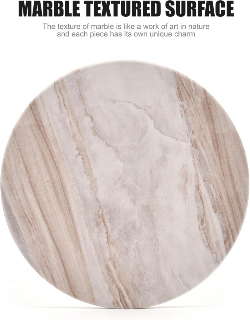 6Pcs Drink Coasters with Holder, Marble Style Ceramic Drink Coaster, Absorbent Coasters Set Suitable for Kinds of Cups, Modern Style Coasters for Coffee Table, 4 Inches - Image 4
