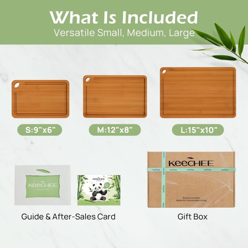 Bamboo Cutting Board, Durable Wood Cutting Boards for Kitchen with Deep Juice Grooves & Built-in Handles, Ideal Charcuterie & Chopping for Meat, Vegetables - Perfect Kitchen Gift for Home Cooks - Image 7