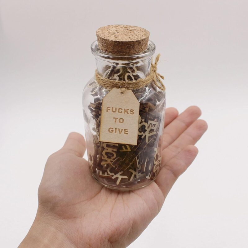 fuck jar（5oz）Gift Jar,Fucks to Give,Fuck Wooden Cutout Letter Piece Bad Mood Vent Spoof Birthday Day,Holiday, Thanksgiving Christmas Gifts to Friend,gag Funny Gift - Image 6