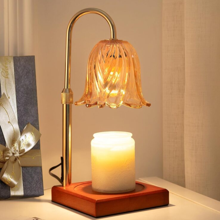 Candle Warmer Lamp with Timer Dimmable, Mothers Day Gifts Birthday Gifts for Women Mom, House Warming Gifts New Home Decor, Wax Warmer Lamp for Jar Candles with 2 Bulbs