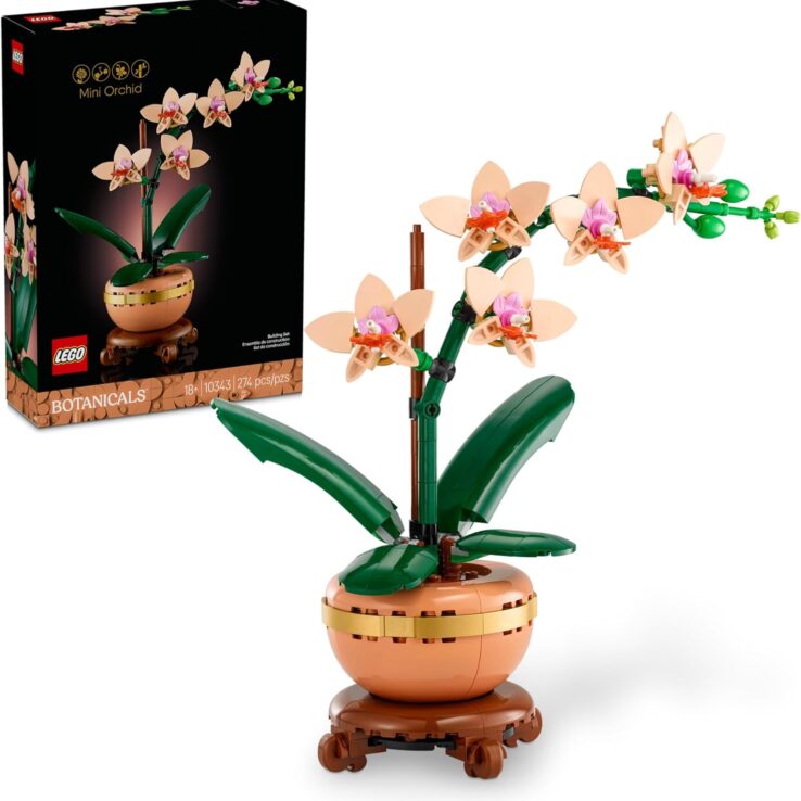 LEGO Botanicals Mini Orchid Building Set - Artificial, Fake Orchid for Home Decor, Adults Ages 18+ - Easter Basket Gift - Indoor Plant Decorations for Table, Desk, Office - 10343