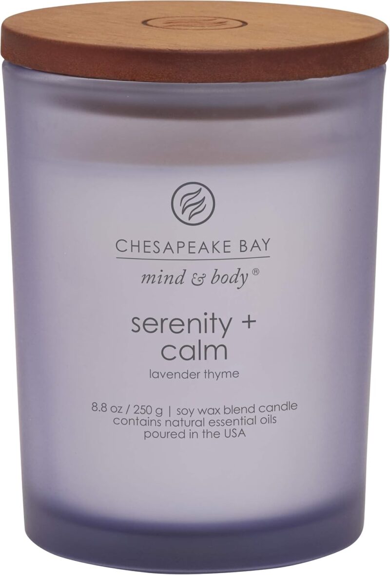 Chesapeake Bay Candle Medium Jar Scented Candle, Serenity + Calm (Lavender Thyme), Home Décor, Orange, Gifting Idea, Burn Time of 50 Hours