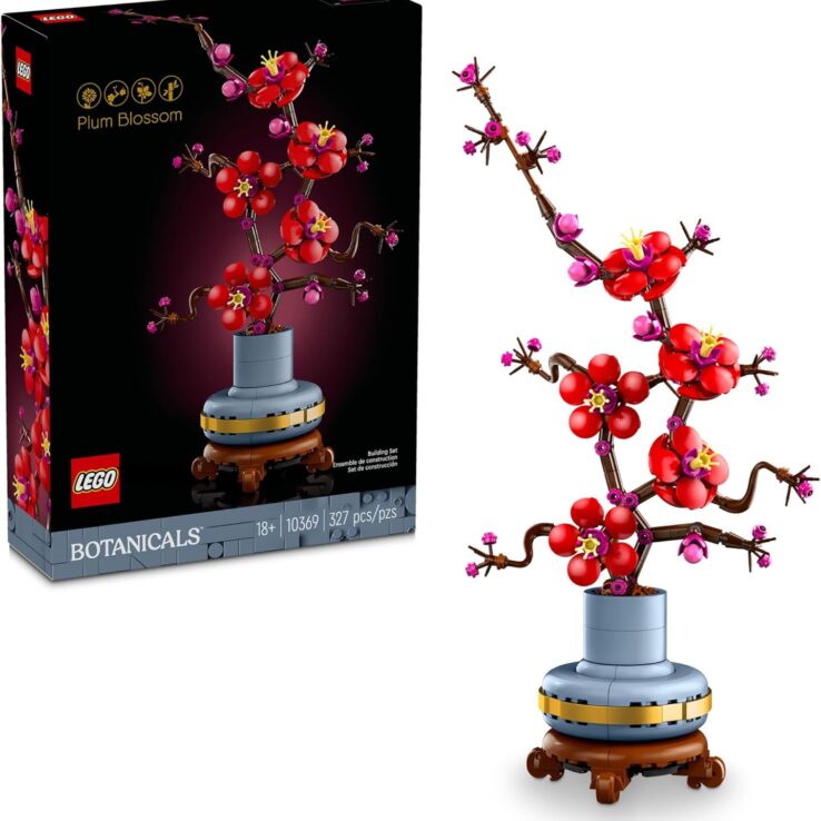 LEGO Botanicals Plum Blossom Building Set for Adults - Artificial Flower for Dinner Table Centerpiece, Living Room Home Decor, Ages 18+ - Gift for Mother's Day - DIY Craft Kit - 10369