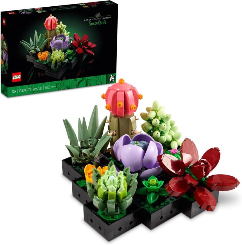 LEGO Botanicals Succulents - Artificial Indoor Plant Building Set for Home, Kitchen, Desk Decor Adults Ages 18+ - Gift for Mother's Day - 10309