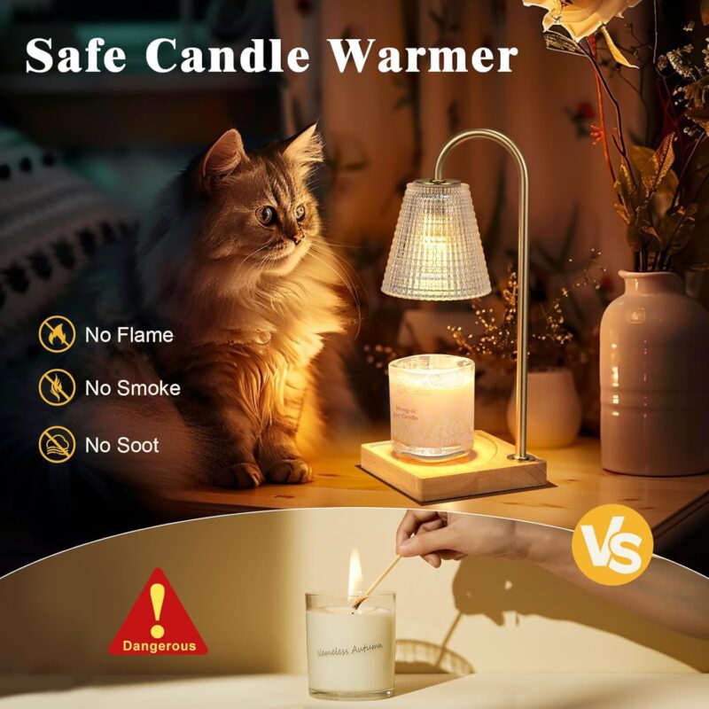 Hong-in Candle Warmer Lamp with Timer Dimmer,Mothers Day Birthday Gifts for Women Mom,House Warming Gifts New Home Room Decor,Wax Warmer for Scented Wax Jar Candles - Image 4
