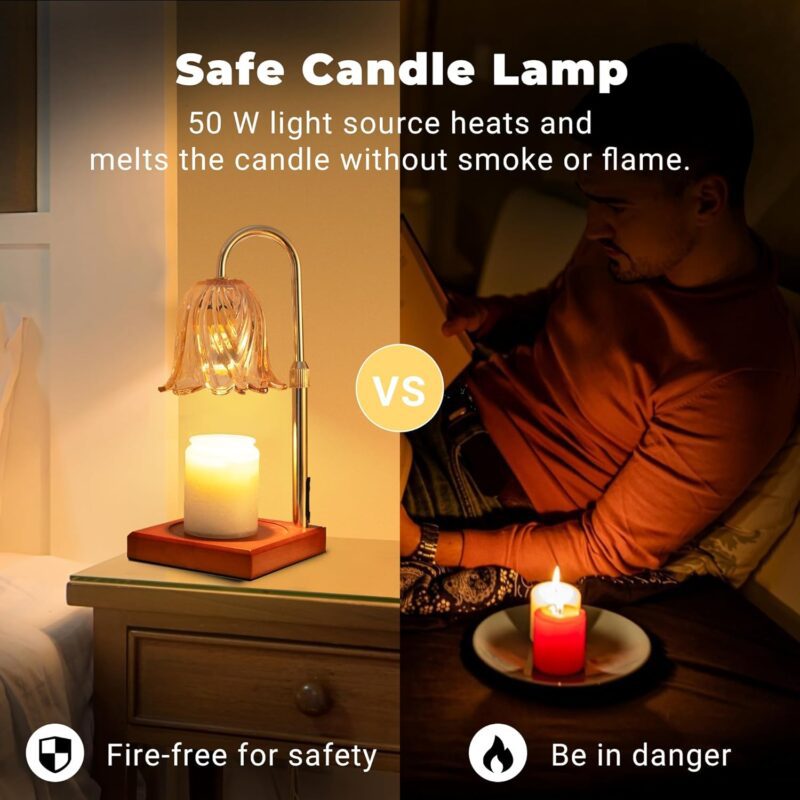 Candle Warmer Lamp with Timer Dimmable, Mothers Day Gifts Birthday Gifts for Women Mom, House Warming Gifts New Home Decor, Wax Warmer Lamp for Jar Candles with 2 Bulbs - Image 2