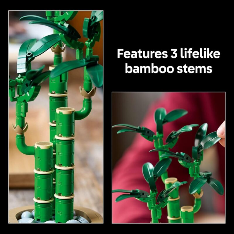 LEGO Botanicals Lucky Bamboo Building Set - Artificial Plant for Indoor Home Décor, Adults Ages 18+ - Fake Plant Decoration for Table, Desk, Office - Gift for Mother's Day - 10344 - Image 4
