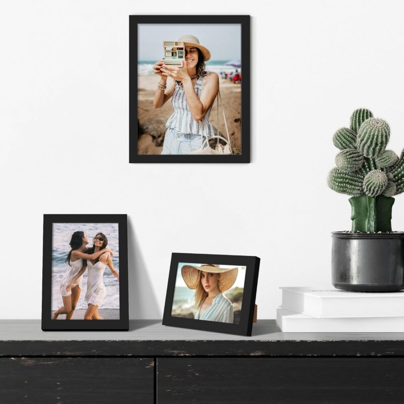 upsimples 10 Pack Picture Frames Collage Wall Decor for Mounting or Tabletop Display, Photo Gallery Frame Set for Family, Multi Sizes Including 8x10, 5x7, 4x6, Black - Image 3