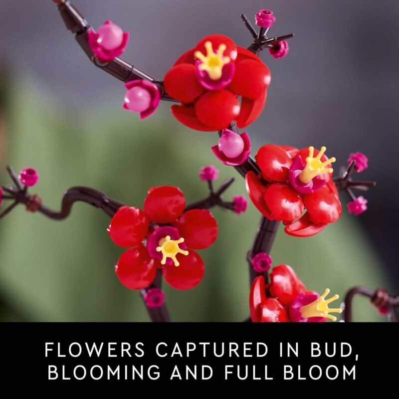 LEGO Botanicals Plum Blossom Building Set for Adults - Artificial Flower for Dinner Table Centerpiece, Living Room Home Decor, Ages 18+ - Gift for Mother's Day - DIY Craft Kit - 10369 - Image 4