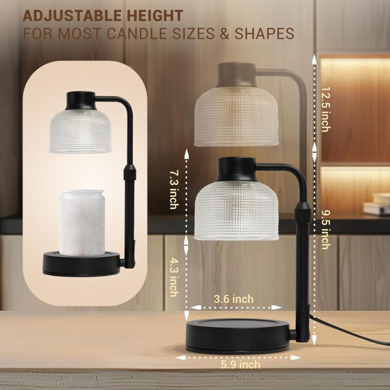 KLL Candle Warmer Lamp with Timer: Adjustable Height Dimmable Candle Warmer 24-Hour Cycle Timer for Mom Home Decor House Warming Gifts New Home - Image 5