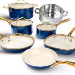 GOTHAM STEEL 12 Pc Ceramic Cookware Set Nonstick, Pots and Pans Set Non Stick for Kitchen with Frying Pan, Sauce Pan, Pots and Pans for Cooking, Non Toxic Cookware Sets, Oven and Dishwasher Safe