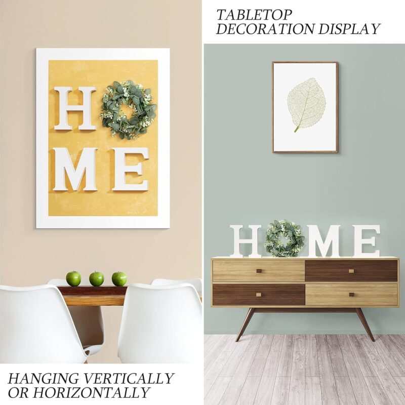 Wood Home Sign for Wall Decor Wooden Home Letters with Wreath Artificial Eucalyptus Modern Decorative Hanging Decor Farmhouse Home Sign for Living Room Kitchen Housewarming Decoration Christmas Gifts - Image 5