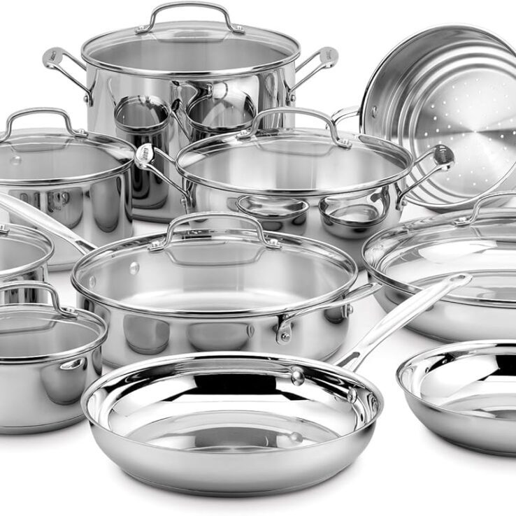 Cuisinart 17-Piece Cookware Set, Chef's Classic Steel Collection 77-17N