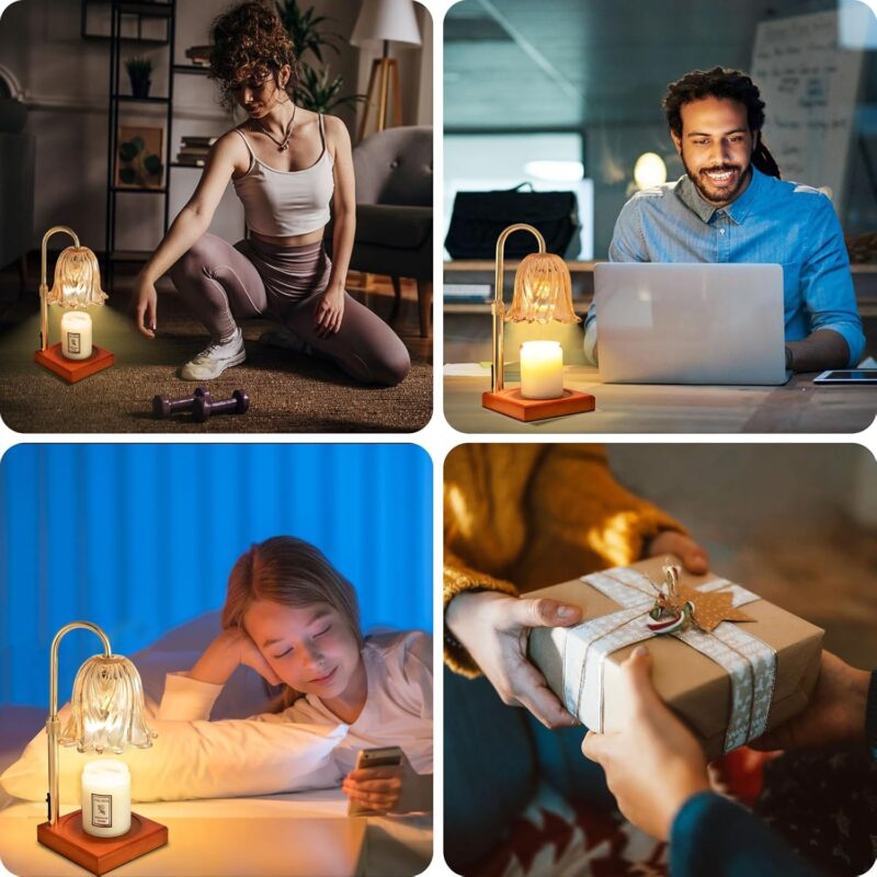 Candle Warmer Lamp with Timer Dimmable, Mothers Day Gifts Birthday Gifts for Women Mom, House Warming Gifts New Home Decor, Wax Warmer Lamp for Jar Candles with 2 Bulbs - Image 7