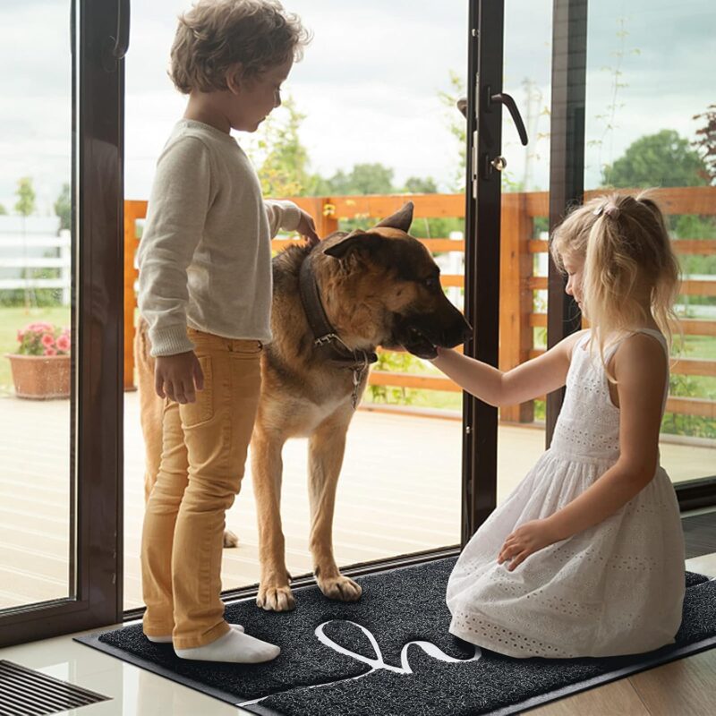 BeneathYourFeet Door Mat (30"x17.5",Black), Welcome Mat Low Profile Front Doormat Floor Mat Non Slip Rugs for Entryway, Patio, High Traffic Areas - Image 6
