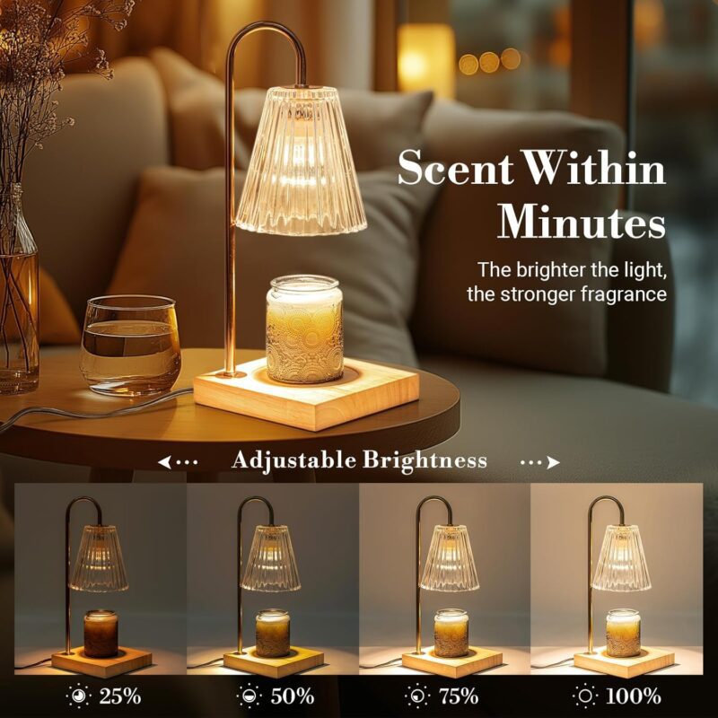 Candle Warmer Lamp with Timer Dimmer, Mothers Day Birthday Gifts for Mom Women Friend Sister, House Warming Gifts New Home Decor, Wax Melt Warmer with 2 Bulbs for Jar Candles - Image 5