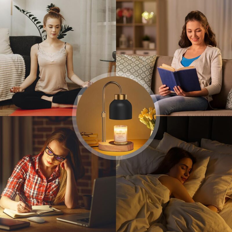 Candle Warmer Lamp with Dimmer Adjustable Height, 2/4/8H Timer,Vintage Home Decor for Scented Jar with 2 Bulbs - Image 6