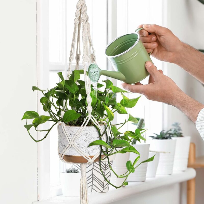 MIPON 3 Pack Macrame Plant Hanger Indoor Hanging Planter for Plants Holder with 3 Hooks, Different Size for Boho Home Decor,Ivory(POTS NOT Included) - Image 2