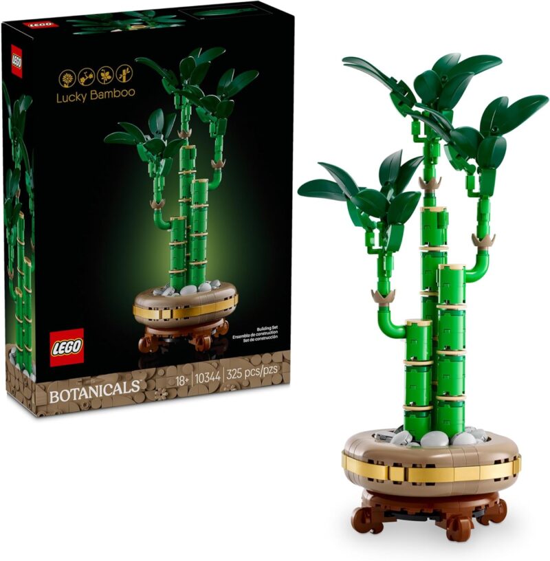 LEGO Botanicals Lucky Bamboo Building Set - Artificial Plant for Indoor Home Décor, Adults Ages 18+ - Fake Plant Decoration for Table, Desk, Office - Gift for Mother's Day - 10344