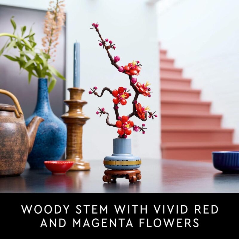 LEGO Botanicals Plum Blossom Building Set for Adults - Artificial Flower for Dinner Table Centerpiece, Living Room Home Decor, Ages 18+ - Gift for Mother's Day - DIY Craft Kit - 10369 - Image 3