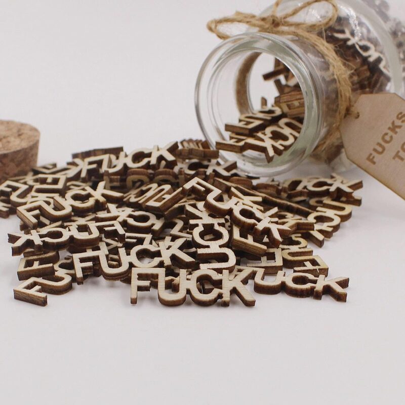 fuck jar（5oz）Gift Jar,Fucks to Give,Fuck Wooden Cutout Letter Piece Bad Mood Vent Spoof Birthday Day,Holiday, Thanksgiving Christmas Gifts to Friend,gag Funny Gift - Image 7