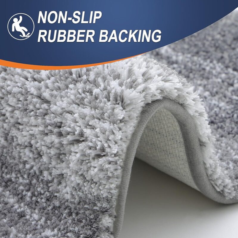 OLANLY Bathroom Rugs Mat 30x20, Extra Soft Absorbent Microfiber Bath Rugs, Rubber Backing, Quick Dry, Machine Washable Bath Mats for Bathroom Floor, Tub, Shower and Home Decor Accessories, Grey - Image 5