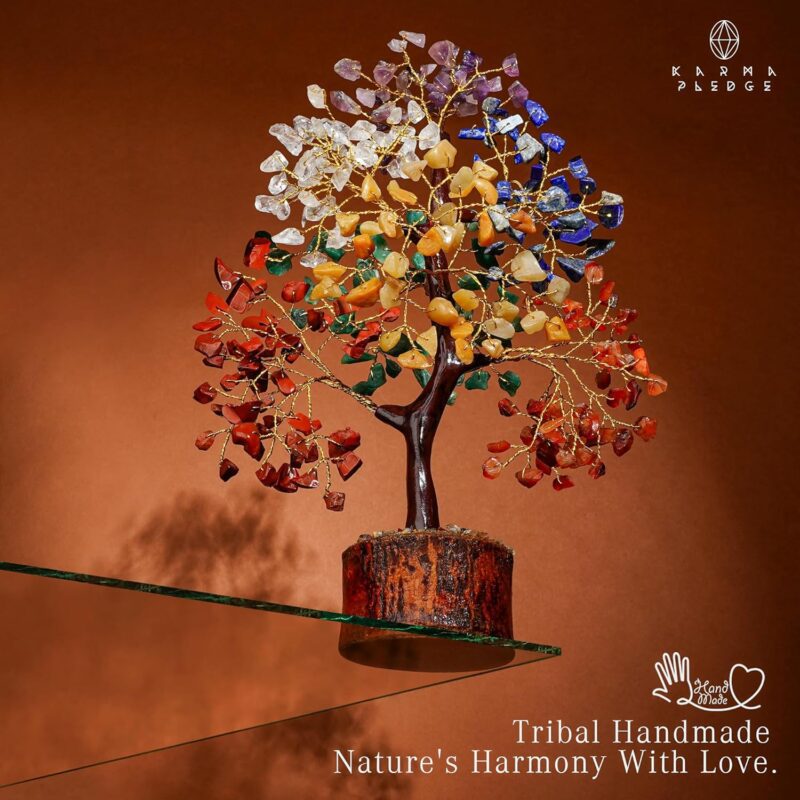 Crystal Tree of Life 7 Chakra Healing Crystal Trees for Home Decor, Office Desk Decor, Living Room Decor, Handmade Bonsai Trees for Positive Energy, Money, Good Luck Birthday Gifts for Women, Mom - Image 6