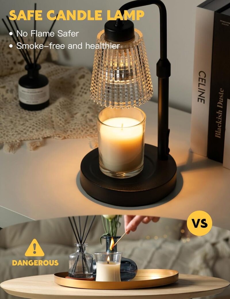 Candle Warmer Lamp with Timer Dimmable, for Mom, House Warming Gifts New Home Decor, Birthday Gifts for Women Mom, Wax Warmer Lamp for Jar Candles with 2 Bulbs - Image 2