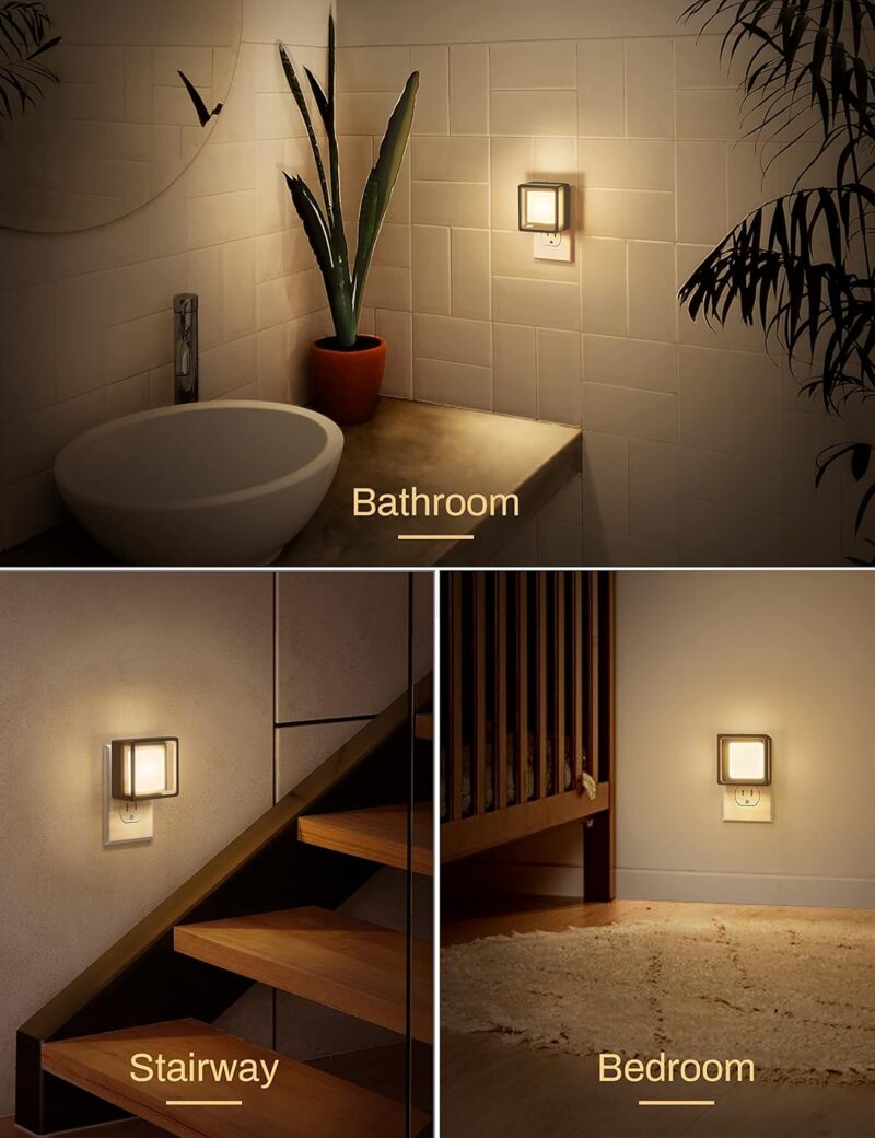 DORESshop LED Night Light, Night Lights Plug Into Wall [2 Pack] with Dusk-to-Dawn Sensor, Dimmable Nightlights, Adjustable Brightness for Bathroom, Hallway, Bedroom,Kids Room,Stairway,Soft White - Image 6