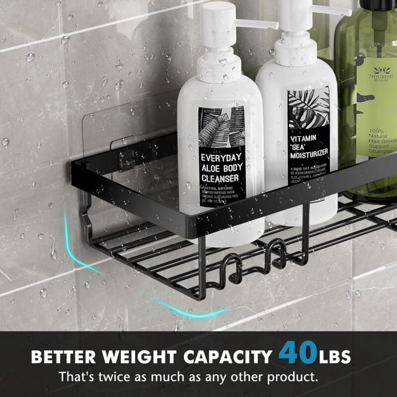 Moforoco Adhesive Shower Caddy Organizer Shelves Rack - 5 Pack Corner Bathroom Storage Organization, Home & Kitchen Decor Inside RV Accessories, Hanging First Apartment Household Camper Essentials - Image 5