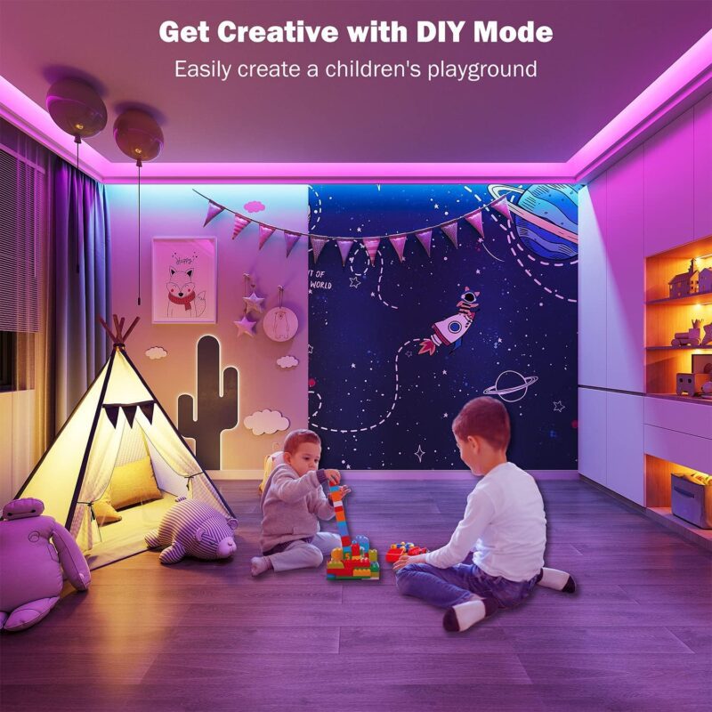 Led Lights for Bedroom 100 ft (2 Rolls of 50ft) Music Sync Color Changing RGB Led Strip Lights with Remote App Control Bluetooth Led Strip, Lights for Room Home Kitchen Party Decor - Image 5