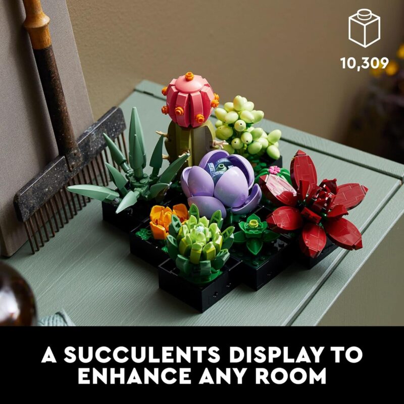 LEGO Botanicals Succulents - Artificial Indoor Plant Building Set for Home, Kitchen, Desk Decor Adults Ages 18+ - Gift for Mother's Day - 10309 - Image 2