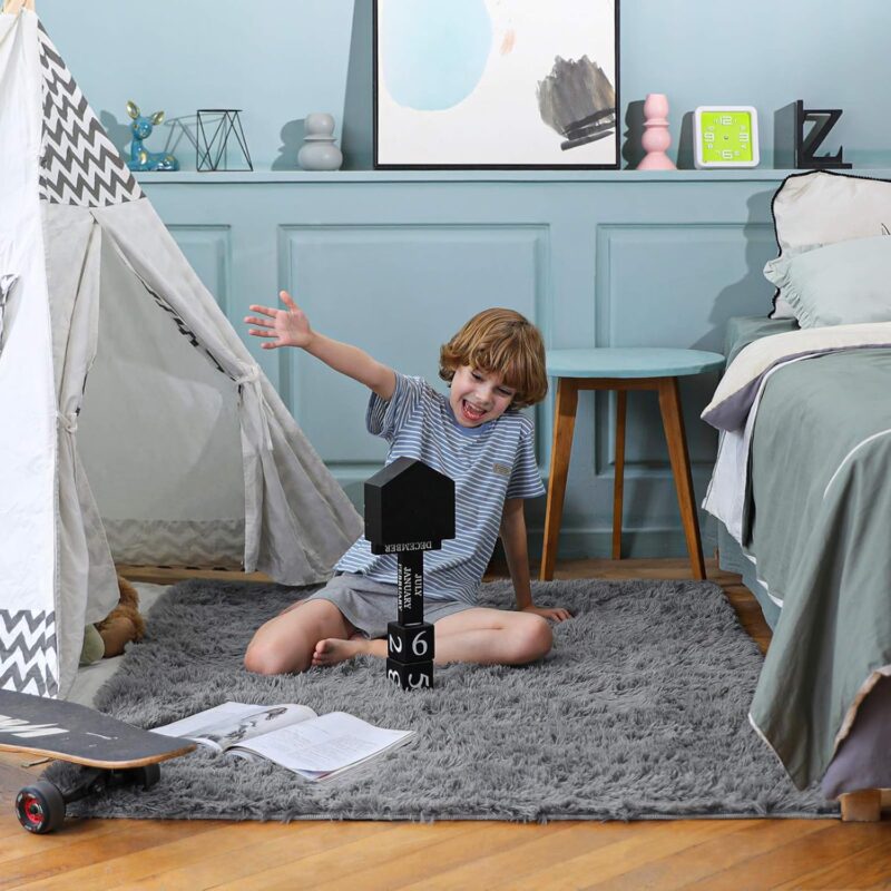 Ophanie Area Rugs for Bedroom Living Room, Grey Fluffy Fuzzy Shag Shaggy Soft Plush Carpet, 4x6 Indoor Floor Gray Rug for Kids Home Dorm Decor Aesthetic - Image 8