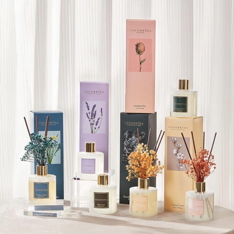 Cocorrína Reed Diffuser Set, 6.7 oz Clean Linen Scented Diffuser with Sticks Home Fragrance Reed Diffuser for Bathroom Shelf Decor - Image 6