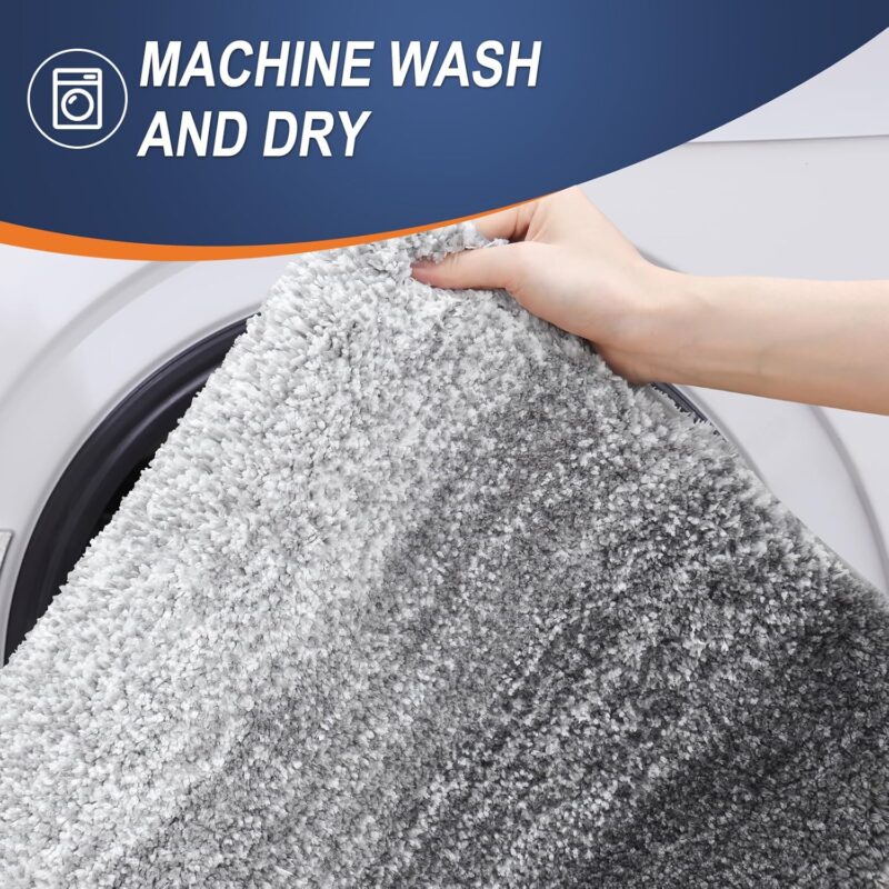OLANLY Bathroom Rugs Mat 30x20, Extra Soft Absorbent Microfiber Bath Rugs, Rubber Backing, Quick Dry, Machine Washable Bath Mats for Bathroom Floor, Tub, Shower and Home Decor Accessories, Grey - Image 6