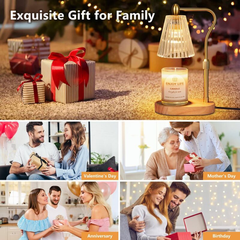 Candle Warmer Lamp with 8 Colors LED Changing,with Timer Dimmer Adjustable Height,Mothers Day Gifts,Vintage Home Decor - Image 8