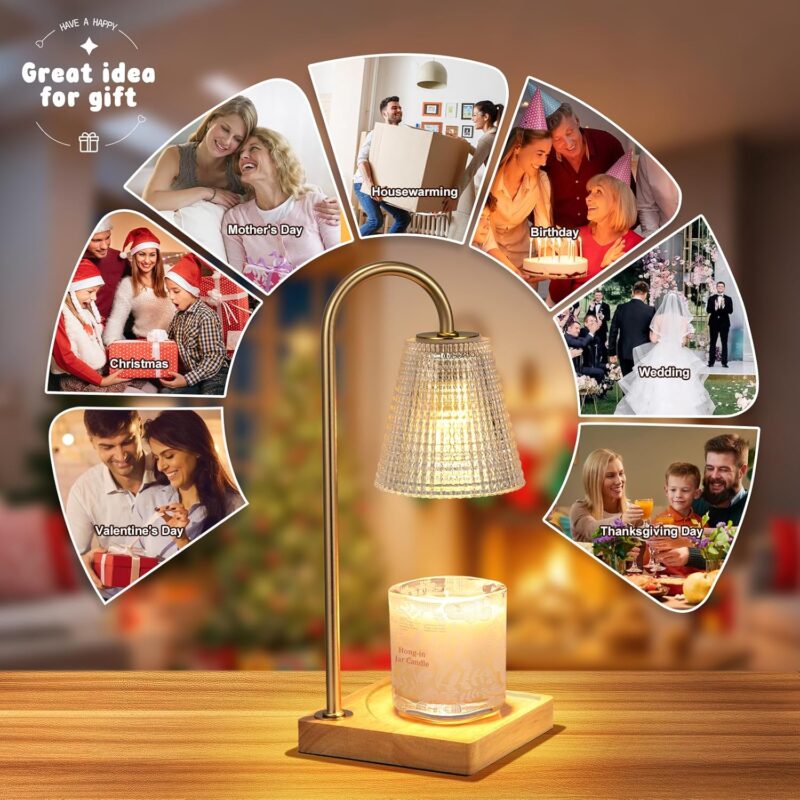 Hong-in Candle Warmer Lamp with Timer Dimmer,Mothers Day Birthday Gifts for Women Mom,House Warming Gifts New Home Room Decor,Wax Warmer for Scented Wax Jar Candles - Image 2