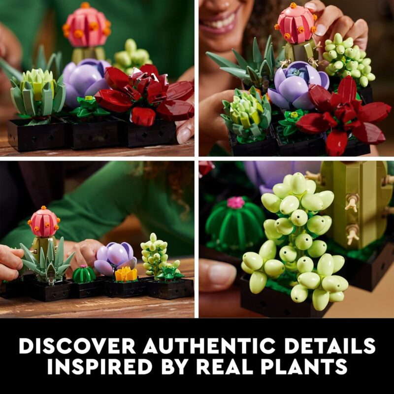 LEGO Botanicals Succulents - Artificial Indoor Plant Building Set for Home, Kitchen, Desk Decor Adults Ages 18+ - Gift for Mother's Day - 10309 - Image 4